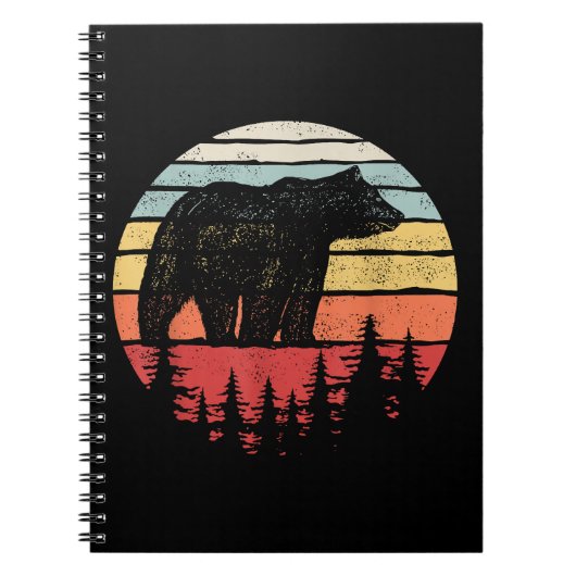 Vintager Retro-Grizzlybär Notizblock (Vorderseite)