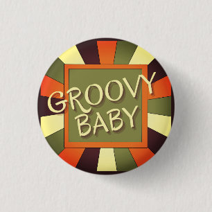 Vintager Retro Groovy Baby Button