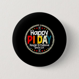 Vintager Retro Happy Pi Day Bewahren es irrational Button