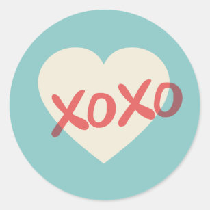 Vintager Retro-Heart XOXO Valentinstag Aufkleber