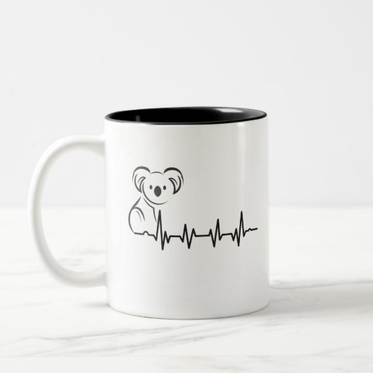 Vintager Retro Heartbeat Koala Animals Geschenk Zweifarbige Tasse (Links)