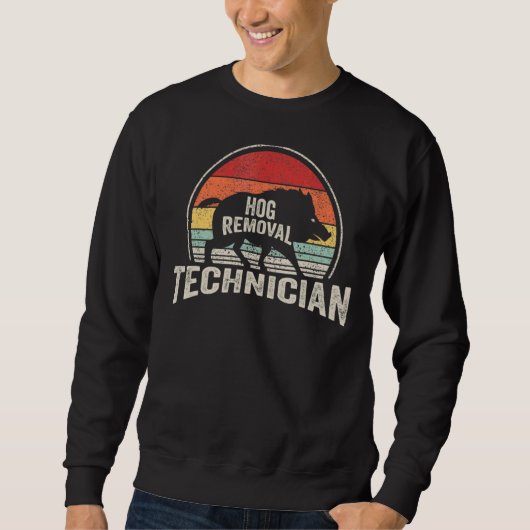 Vintager Retro-Hog-Entfernungstechniker Schweinebo Sweatshirt (Vorderseite)
