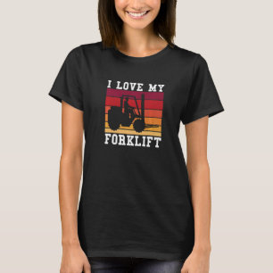 Vintager Retro-I-Liebe meines Gabelstaplertreibers T-Shirt