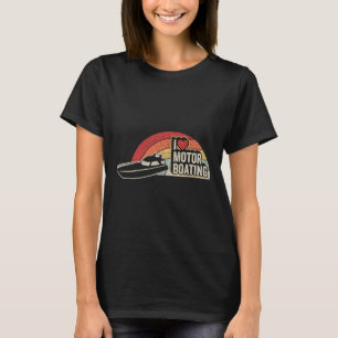 Vintager Retro I Liebe Motorboot Funny Boater 2 T-Shirt