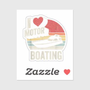 Vintager Retro I Liebe Motorboot Funny Boater Aufkleber