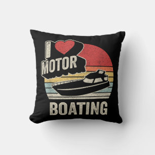 Vintager Retro I Liebe Motorboot Funny Boater Kissen
