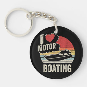 Vintager Retro I Liebe Motorboot Funny Boater Schlüsselanhänger