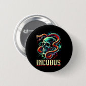 Vintager Retro-Inkubus-Schädel und Schlange Hallow Button (Vorne & Hinten)