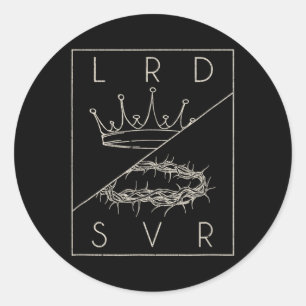 Vintager Retro Jesus Christlich Lord & amp; Retter Runder Aufkleber