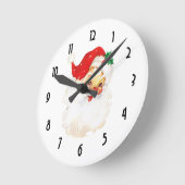 Vintager Retro Jolly Alter Weihnachtsmann Weihnach Runde Wanduhr (Winkel)