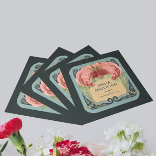 Vintager Retro-Jugendstil-Rahmen Quadratische Visitenkarte