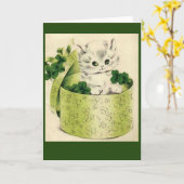 Vintager Retro Kätzchen-Heiligen Patrick Tag Karte (Gelbe Blume)