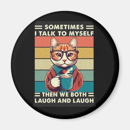 Vintager Retro-Katzenkaffee (3) Magnet (Vorne)