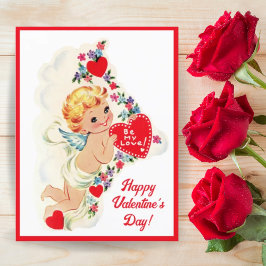 Vintager Retro-Kupidenengel meine Liebe Valentine Feiertagspostkarte