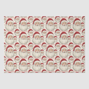 Vintager Retro lächelnd Santa Face Seidenpapier