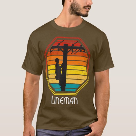 Vintager Retro Lineman Shirt Line-Mitarbeiter (Vorderseite)