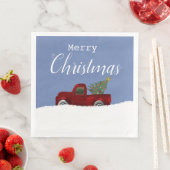 Vintager Retro-LKW mit Weihnachtsbaum Serviette (Beispiel)