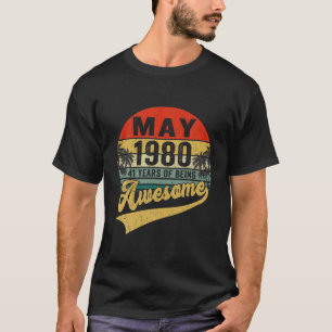 Vintager Retro Mai 1980 41Geburtstagsgeschenke 41 T-Shirt