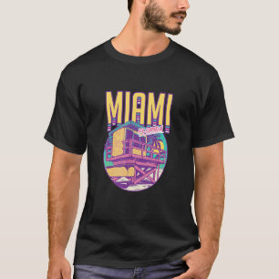Vintager Retro Miami Beach Rettungsschwimmer Tropi T-Shirt