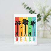 Vintager Retro Miami Strand Postkarte (Stehend Vorderseite)