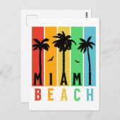 Vintager Retro Miami Strand Postkarte (Vorne/Hinten)