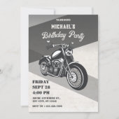 Vintager Retro-Motorrad-Geburtstag Einladung (Vorderseite)