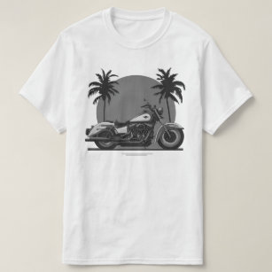 Vintager Retro-Motorrad-Schwarz-Weiß-Sonnenunterga T-Shirt