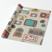 Vintager Retro-Nostalgie-Jukebox-Phonograph Geschenkpapier (Ungerollt)