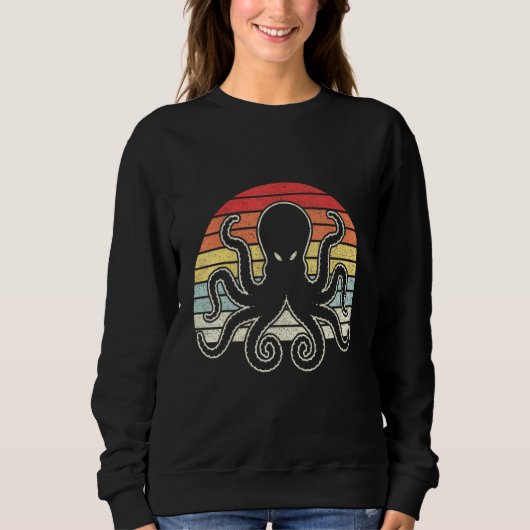 Vintager Retro Octopus Kraken Sweatshirt (Vorderseite)