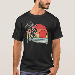 Vintager Retro Palm Tree Sonnenuntergang Tropical  T-Shirt