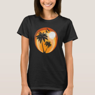 Vintager Retro Palm Tree Sonnenuntergang Tropical T-Shirt