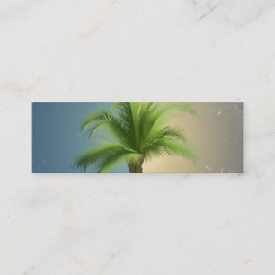 Vintager Retro Palm Tree Türkis Blauer Creme Sepi Mini Visitenkarte