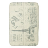 Vintager Retro Paris-Zirkus-Eiffel-Turm-Designer Badematte (Vorderseite Vertikal)