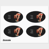 Vintager Retro Peter Driben Pinup Ovaler Aufkleber (Blatt)