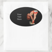 Vintager Retro Peter Driben Pinup Ovaler Aufkleber (Tasche)