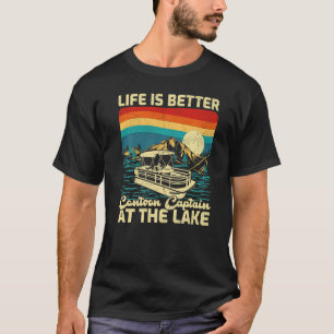 Vintager Retro Pontoon Kapitän am See Premium T-Shirt