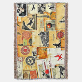 Vintager Retro Postkartenmix Decke (Vorderseite Vertikal)