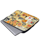 Vintager Retro Postkartenmix Laptopschutzhülle (Vorne Knopf)