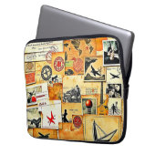 Vintager Retro Postkartenmix Laptopschutzhülle (Vorderseite Links)