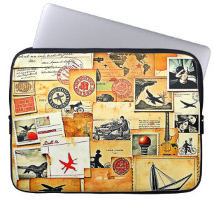 Vintager Retro Postkartenmix Laptopschutzhülle