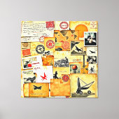 Vintager Retro Postkartenmix Leinwanddruck (Vorderseite)