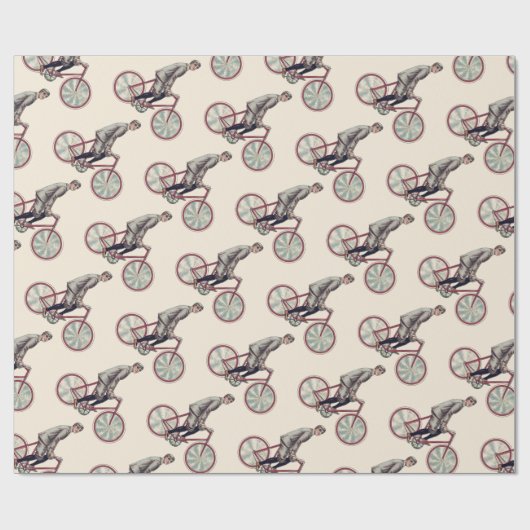 Vintager/Retro Radfahrer Geschenkpapier (Flach)