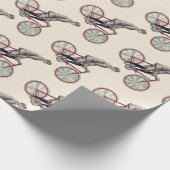 Vintager/Retro Radfahrer Geschenkpapier (Ecke)