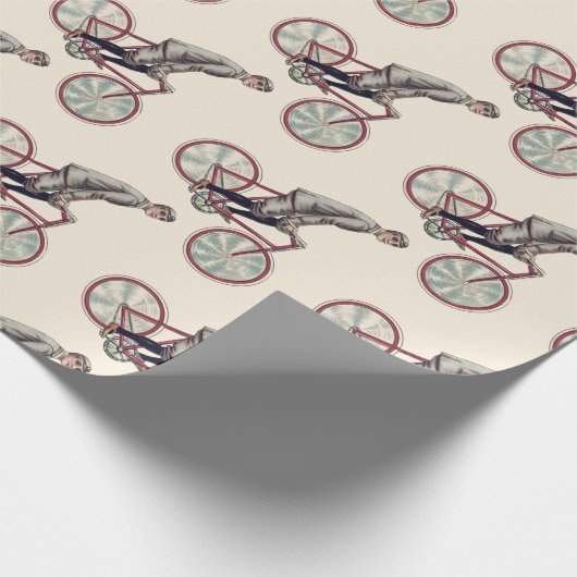 Vintager/Retro Radfahrer Geschenkpapier (Ecke)