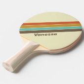 Vintager Retro-Regenbogen Streifen mit Namen Tischtennis Schläger (Vorderseite)