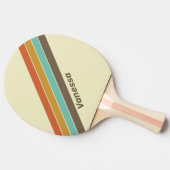 Vintager Retro-Regenbogen Streifen mit Namen Tischtennis Schläger (Seitenansicht)