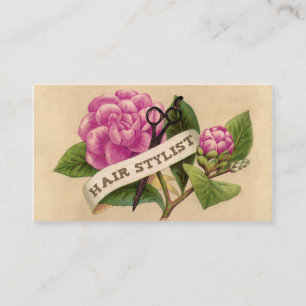 Vintager retro Rosenorchidee Visitenkarte