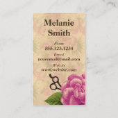 Vintager retro Rosenorchidee Visitenkarte (Rückseite)