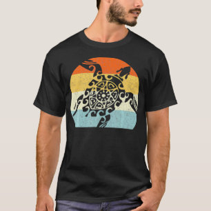 Vintager Retro-Rücken-Urlaub der Meeresschildkröte T-Shirt