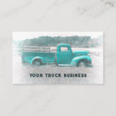 Vintager Retro Rustikaler Aquamariner Grüner LKW Visitenkarte (Vorderseite)